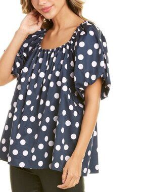 Lee Mathews "Bea" Polka Dot Blouse, size "3" (fits M-XL)